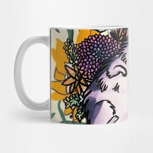 Cat on flowers Mug